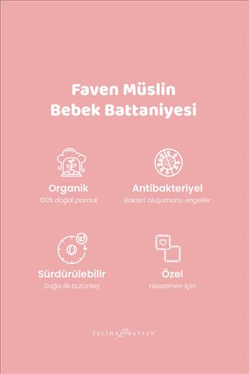 Faven Müslin Bebek Battaniyesi Pembe