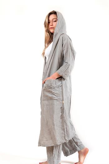 Unisex Faven Müslin Kaftan Gri