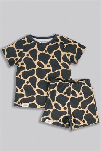 Giraffe Baskılı Bambu Bebek & Çocuk Kısa Alt-Üst Takım