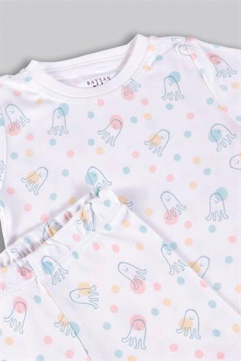 Jellyfish Baskılı Bambu Bebek & Çocuk Kısa Alt-Üst Takım