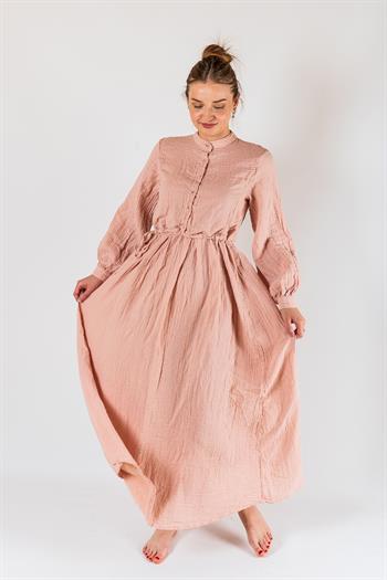 Kyra Müslin Hac & Umre Tesettür Elbise Pembe