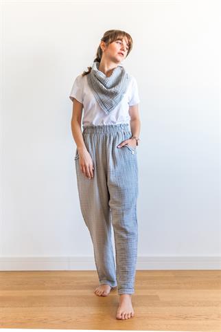 Lambert Müslin Düz Unisex Pantolon Gri