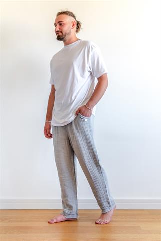 Lambert Müslin Düz Unisex Pantolon Gri