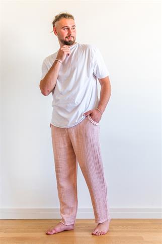 Lambert Müslin Düz Unisex Pantolon Pembe