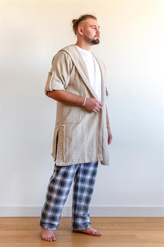 Unisex Lambert Müslin Kaftan Bej