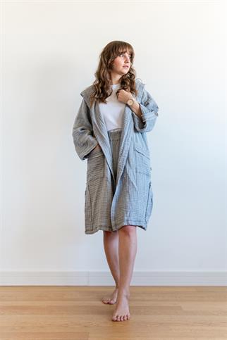 Unisex Lambert Müslin Kaftan Gri