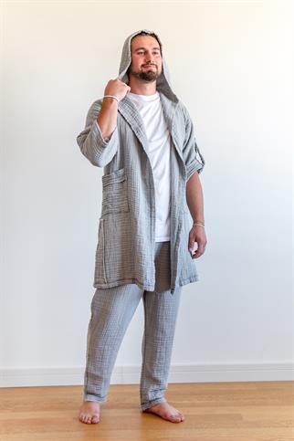 Unisex Lambert Müslin Kaftan Gri