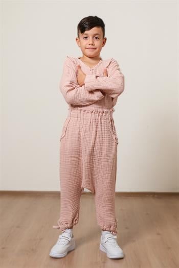 Lambert Müslin Unisex Çocuk Şalvar Pembe