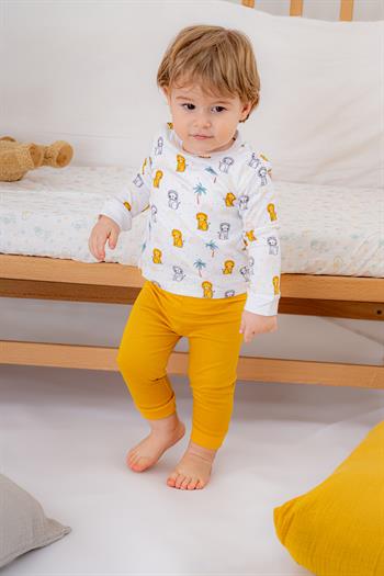 Lion Bambu Bebek & Çocuk Alt-Üst Takım Sarı
