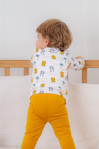 Lion Bambu Bebek & Çocuk Alt-Üst Takım Sarı