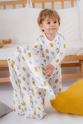 Lion Baskılı Bambu Bebek & Çocuk Alt-Üst Takım