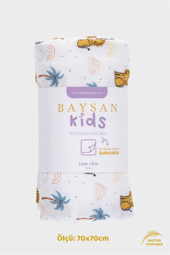 Lion Müslin Örtü & Bebek Battaniyesi 70x70 cm