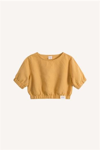 Mio Kız Çocuk Keten Lastikli Crop Sarı