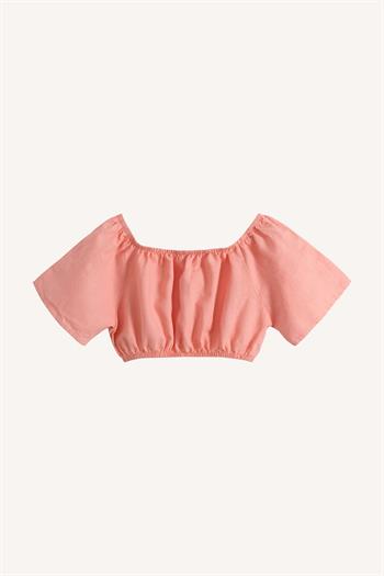 Mio Kız Çocuk Keten Lastikli Crop Pembe