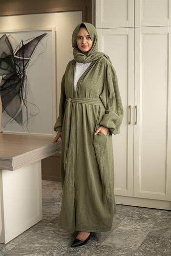 Ravi Müslin Hac & Umre  Kimono Takım Haki
