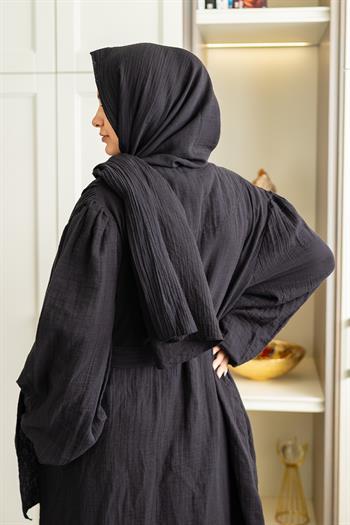 Ravi Müslin Hac & Umre Kimono Takım Siyah