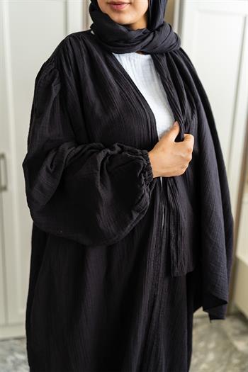 Ravi Müslin Hac & Umre Kimono Takım Siyah