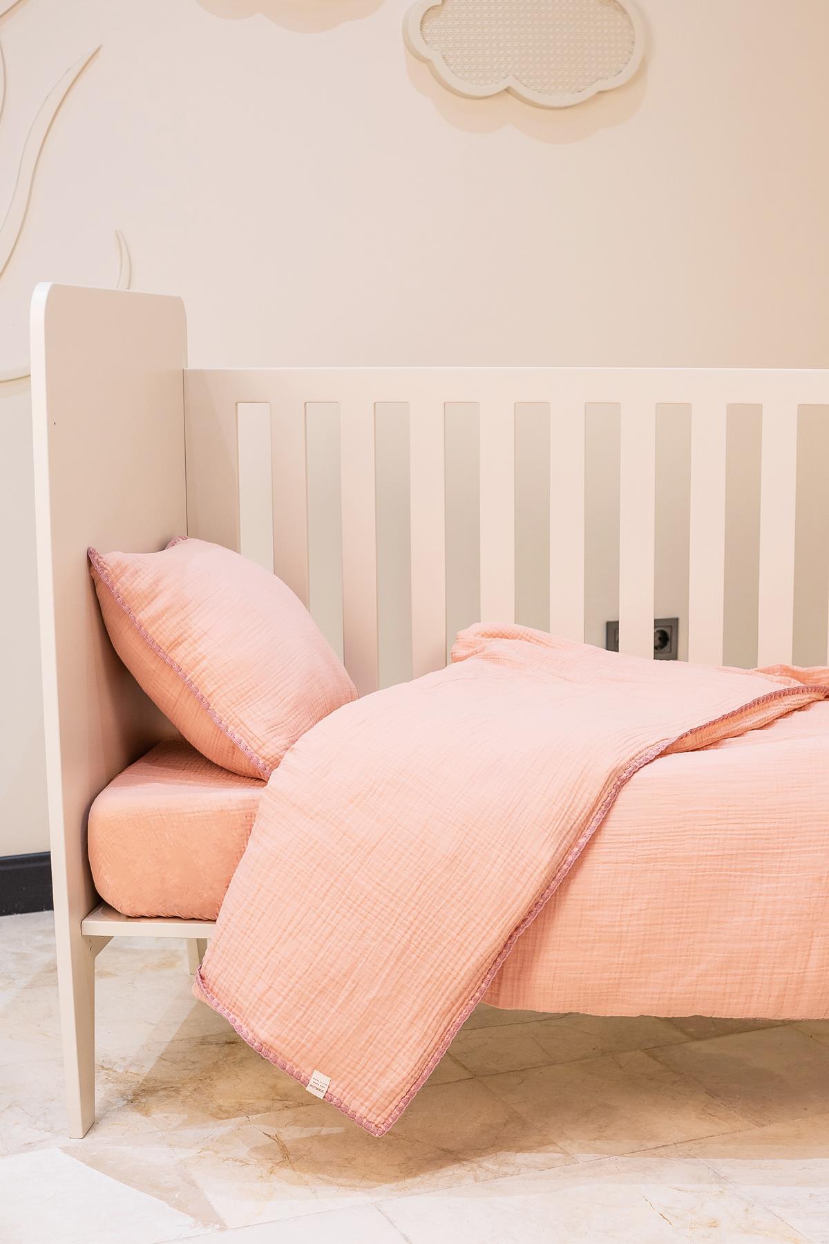 Faven Müslin Bebek Nevresim Takımı Pembe