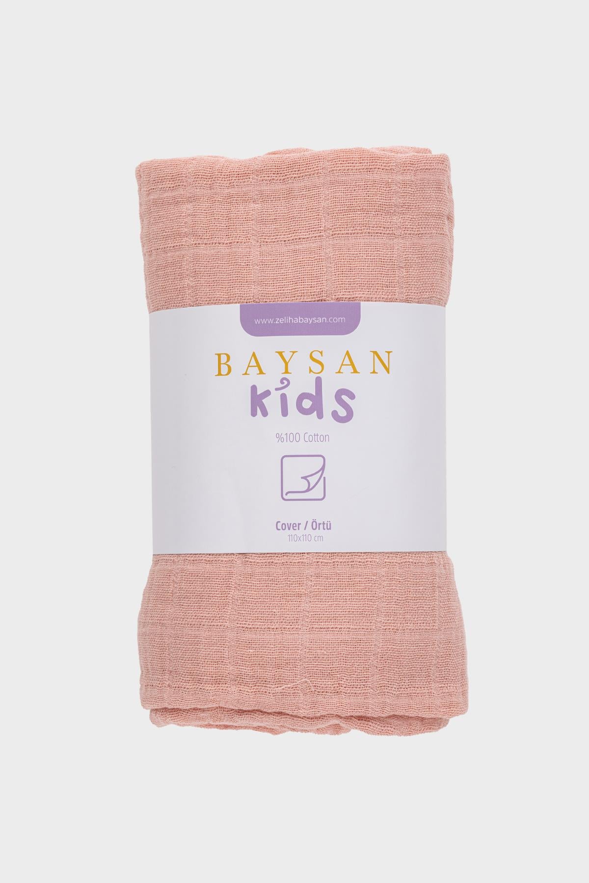 Plain Müslin Örtü & Bebek Battaniyesi Somon 70x70 cm
