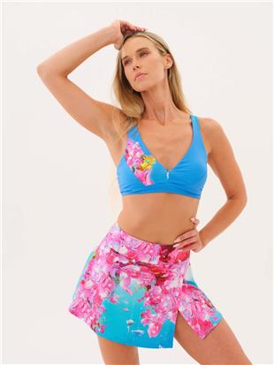 Askılı Çiçek Desen Detaylı Kadın Bikini