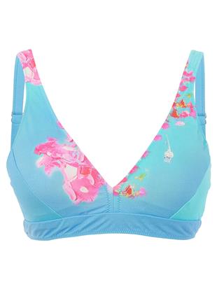 Askılı Çiçek Desen Detaylı Kadın Bikini