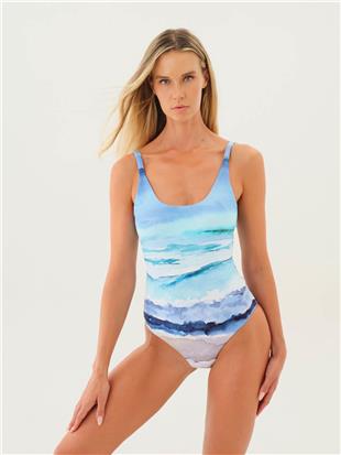 Askılı Desenli Kadın Mayo