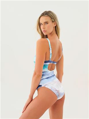 Askılı Desenli Kadın Mayo