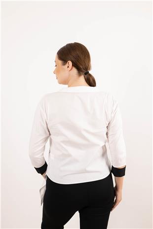 Baskı Ve Yarasa Detaylı Uzun Kollu Gömlek