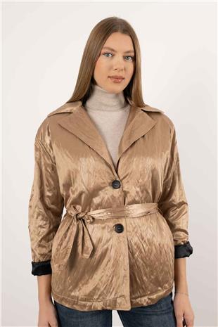Bel Bağlama Detay V Yaka Ceket