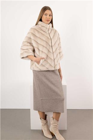 Bel Bağlama Detaylı Triko Etek