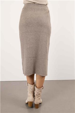 Bel Bağlama Detaylı Triko Etek