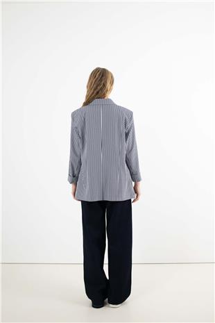 Bel Bağlama Ve Çizgi Detaylı Kot Pantolon