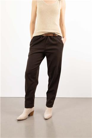 Bel Kemer Detaylı Cepli Kanvas Pantolon