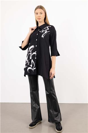 Bel Kemer Detaylı Deri Pantolon