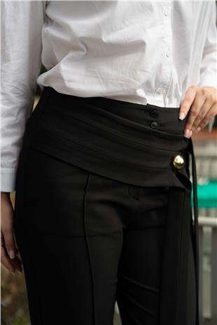 Bel Kuşak Detay Pantolon