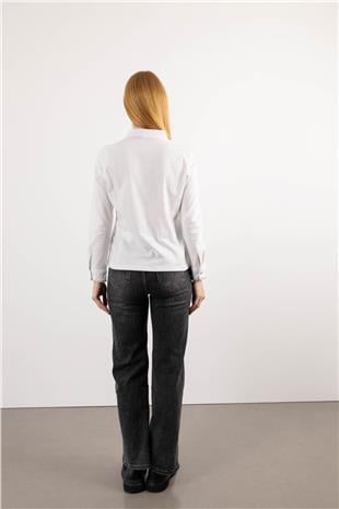 Bel Lastik Detaylı Bol Paça Pantolon