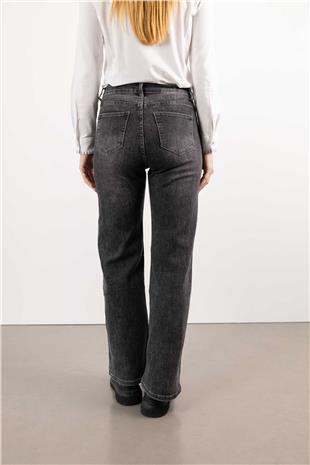 Bel Lastik Detaylı Bol Paça Pantolon