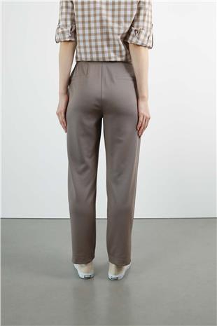 Bel Lastik Ve Yazı Detaylı Paça Çıtçıtlı Pantolon