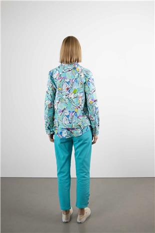 Bel Lastikli Paça Detaylı Dokuma Pantolon