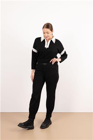 Bel Paça Lastik Detay Basıc Pantolon