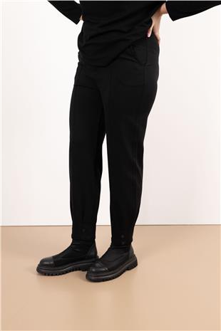 Bel Paça Lastik Detay Basıc Pantolon