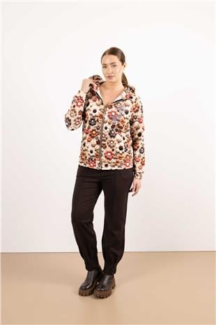 Bel Yazı Detaylı Paça Düğmeli Likralı Pantolon