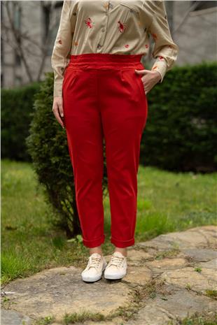 Beli Büzğü Detaylı Kadın Pantolon