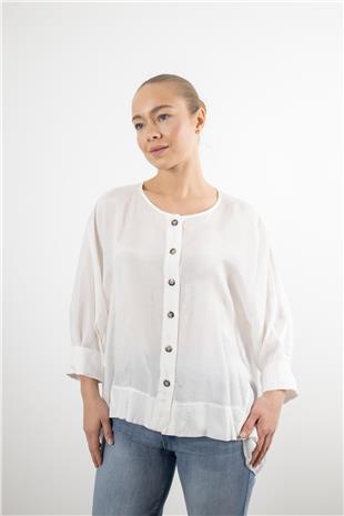 Bisiklet Yaka Arkası Uzun Gömlek