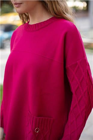 Bisiklet Yaka Detay Cepli Kazak