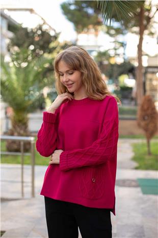 Bisiklet Yaka Detay Cepli Kazak