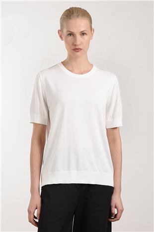 Bisiklet Yaka Omuz Taş Baskılı Kadın Bluz