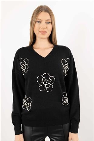 Boncuk İşleme Detay Triko