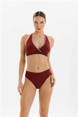 Çapraz Şerit Detay Boyun Bağlama Kadın Bikini
