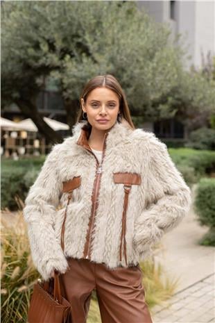 Cebi Deri Detay Kürk Mont